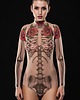 t-shirt damskie Body z tatuażem Skeleton Glam