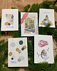 kartki scrapbooking Retro, kolażowe kartki świąteczne - zestaw 5 szt