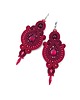 kolczyki soutache Kolczyki sutasz bordowe wieczorowe Margo eleganckie z kryształkiem