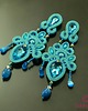 kolczyki soutache Turkusowe kandelabrowe kolczyki sutasz