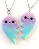 naszyjniki - inne Pastelowy Naszyjnik 2 Połówki Serca