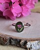 pierścionek z żywicy Wieczny kwiat pierścionek srebrny różowy prawdziwy żywica