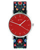 zegarki damskie Zegarek - Simple, czerwony - folk czarny, nato