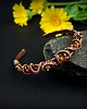 bransoletki wire wrapping Bransoleta mankietowa  z bursztynem