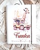 Chrzest - inne TECZKA ŻYRAFA z metryczką, prezent na roczek, narodziny, Chrzest