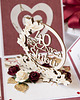 kartki scrapbooking 40 rocznica ślubu, rubinowe gody, exploding box, kartka 3d