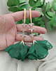 kolczyki chwosty Kolczyki chwosty butelkowe kwiaty, kolczyki szmaragdowe, kolczyki Emerald