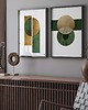 plakaty Zestaw plakatów - geometryczna abstrakcja w zieleni