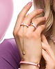 bransoletki skórzane Bransoletka z pierścionkiem ze skóry Pink Love