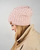 czapki damskie Ciepła czapka damska pudrowy róż zimowa pleciona