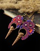 kolczyki soutache Promienne Wibracje kolczyki sutasz z miedzianymi muszlami