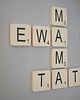 napisy dekoracyjne i tabliczki Kostki SCRABBLE duże 15x15cm -zamów sobie słowa