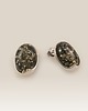 kolczyki z kamieniami Srebrne kolczyki z zielonym bursztynem 15x11mm