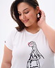 t-shirt damskie T-shirt Damski Erlis Plus Size Ecru / Marina