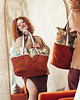 torby XXL Huge Bag ruda w kwiaty