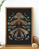 grafiki i ilustracje Ćmy i księżyc, ćmy plakat, plakat botaniczny, księżyc plakat