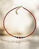 chokery Choker jesienny : karneol, kwarc dymny, czarny turmalin