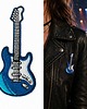 naszywki na ubrania Naszywka naprasowanka GITARA ELEKTRYCZNA NIEBIESKA termo haft 4x9,6cm