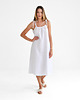 sukienki midi damskie Lniana Sukienka FLORA MIDI pure white