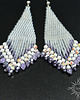 Biżuteria ślubna Meringo, białofioletowe "indiańskie" kolczyki, beading
