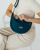 torby na ramię Mini ROGALIK z nubuku ekologicznego w kolorze TURKUSOWYM