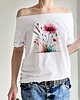t-shirt damskie Maki kłosy Biały Oversize