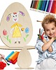 ozdoby wielkanocne Drewniana figurka JAJKO 1SZT  ze sklejki na podstawce 15 cm Wielkanocne