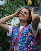 kamizelki damskie Pikowana kamizela w kwiaty