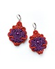 kolczyki soutache Kolczyki sutasz fioletowo-ceglane