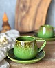 filiżanki Filiżanka ze spodkiem beczułka zielona ręcznie robiona 250 ml - Natura