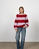 swetry Sweter Simple mohair reglan czerwone pasy