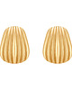 kolczyki pozłacane Złote ryflowane retro kolczyki
