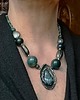 wisiory Unikalny naszyjnik z agatem mszystym. Oryginalny prezent handmade