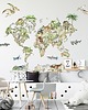 naklejki ścienne do pokoju dziecka Naklejka na ścianę  Mapa świata dinozaury