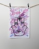 grafiki i ilustracje Karta Fioletowa Chamsa, akwarela
