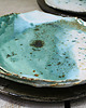 patery i talerze 4 talerze - organic form - biało-turkusowe
