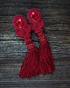 kolczyki soutache Bordowe kolczyki soutache z frędzlami- długie