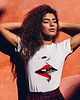 t-shirt damskie Koszulka damska biała Pocałunek