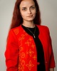 marynarki damskie Czerwona marynarka ręcznie malowana CUSTOM / wzory etno boho