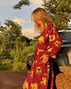 ubrania różne Freedom czerwone kimono w ptaki