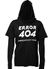 t-shirt damskie Czarny longsleeve z kapturem i nadrukiem ERROR 404