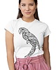 t-shirt damskie koszulka papuga geometryczna