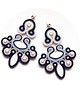 kolczyki soutache Biało niebieskie kolczyki sutasz