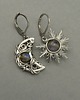 kolczyki wire wrapping Asymetryczne kolczyki księżyc i słońce labradoryt wire wrapping