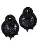 kolczyki soutache CZarne kolczyki z koronkowymi kwiatami