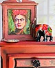 szafki Ręcznie  malowana szafka na klucze, Frida Kahlo,  prezent, kwiaty