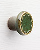 gałki do mebli Ceramiczna gałka do mebli zielono-brązowa, wz.5