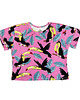 t-shirty dla dziewczynki Crop top Różowy Tukan