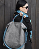 torby XXL Torba hobo XXL - szarość, szmaragd