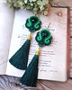 kolczyki soutache Zielone chwosty wieczorowe kolczyki sutasz